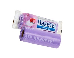 Мешки для мусора 35 л, ароматизированные, сиреневые, в рулоне 20 шт., ПНД, 12 мкм, 560х530 мм, GRIFON Полевые Цветы, 100-034 в Новокузнецке