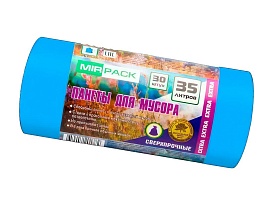 Мешки для мусора 35 л, ароматизированные, синие, в рулоне 30 шт., ПНД, 12 мкм, 640х500 мм, EXTRA, 3530661 в Новокузнецке