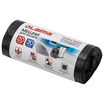 Мешки для мусора 20 л, черные, в рулоне 30 шт., ПНД, 8 мкм, 500х450 мм, LAIMA, 601376 в Новокузнецке