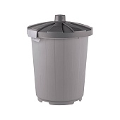 Мусорный бак с крышкой на колесах 105 л серый