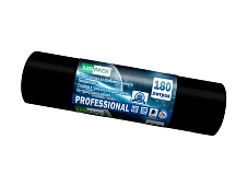 Мешки для мусора 180 л, ароматизированные, черные, в рулоне 10 шт., ПВД, 30 мкм, 1100х930 мм, PROFESSIONAL, 1801044