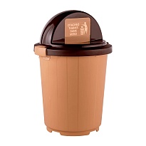 Мусорный бак с крышкой - клавишей 105 л бежевый 105 бежевый в Новокузнецке