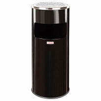Урна с пепельницей 27 л, нержавеющая сталь, черная, LAIMA PROFESSIONAL в Новокузнецке
