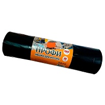 Мешки для мусора 360 л, черные, в рулоне 10 шт., ПВД 65 мкм, 1400х1100 мм, Концепция Быта Профи, 603736 в Новокузнецке