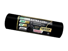 Мешки для мусора 180 л, черные, в рулоне 10 шт., ПВД, 60 мкм, 1100х930 мм, EXTRA LUX+, 1801098