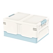 Ящик пластиковый складной белый, дно голубое, 480х360х240 мм в Новокузнецке