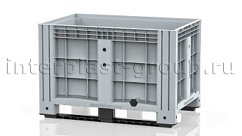 Контейнер iBox сплошной на полозьях с пробкой 2 дюйма серый в Новокузнецке