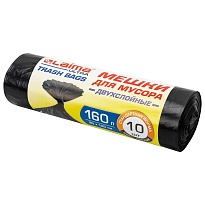 Мешки для мусора 160 л, черные, в рулоне 10 шт., ПВД, 30 мкм, 1200х900 мм, LAIMA ULTRA, 607694 в Новокузнецке