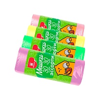 Мешки для мусора 30 л, ассорти, в рулоне 30 шт., ПНД, 5 мкм, 560х480 мм, Эконом, МЭ8716 в Новокузнецке Мешки для мусора 30 л, ассорти, в рулоне 30 шт., ПНД, 5 мкм, 560х480 мм, Эконом, МЭ8716 в Новокузнецке