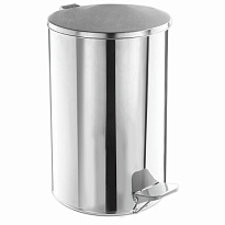 Ведро для мусора с педалью, усиленное, Титан, 20 л, кольцо под мешок, нержавеющая сталь, хром в Новокузнецке