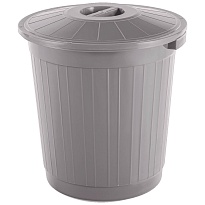Мусорный бак с крышкой 70 л серый 70 серый в Новокузнецке
