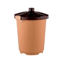 Мусорный бак с крышкой на колесах 105 л бежевый 105 бежевый в Новокузнецке