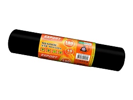 Мешки для мусора 180 л, ароматизированные, черные, в рулоне 10 шт., ПВД, 80 мкм, 1100х930 мм, EXPORT, exp18010142 в Новокузнецке