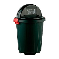 Мусорный бак с крышкой - клавишей на колесах 105 л темно-зеленый 105 темно-зеленый в Новокузнецке