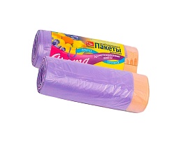 Мешки для мусора 35 л, ароматизированные, Лаванда, сиреневые, в рулоне 10 шт., ПНД, 12 мкм, 560х530 мм, GRIFON Aroma, 101-080 La в Новокузнецке