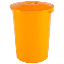 Мусорный бак с крышкой 60 л желтый 60 желтый в Новокузнецке Мусорный бак с крышкой 60 л желтый 60 желтый в Новокузнецке