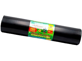Мешки для мусора 280 л, ароматизированные, черные, в рулоне 10 шт., ПВД 110 мкм, 1400х930 мм, Добрыня, Dob28010black в Новокузнецке