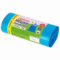 Мешки для мусора 35 л, синие, в рулоне 30 шт., ПНД, 10 мкм, 600х500 мм, Любаша, 608091 в Новокузнецке