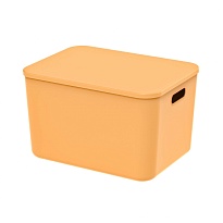 Ящик пластиковый вкладываемый желтый 410х305х245 мм в Новокузнецке