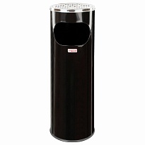 Урна с пепельницей 18 литров, нержавеющая сталь, черная, LAIMA PROFESSIONAL в Новокузнецке