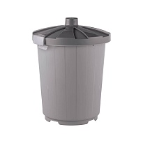Мусорный бак с крышкой 105 л серый 105 серый в Новокузнецке