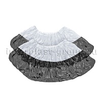 Бахилы бело-черные 1000 шт (500 пар), 48 мкм, двойная подошва, с одной резинкой, Эконом+ в Новокузнецке