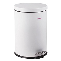 Ведро-контейнер для мусора (урна) с педалью LAIMA Classic, 12 л, белое, глянцевое, металл, со съемным внутренним ведром в Новокузнецке