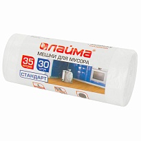 Мешки для мусора 35 л, белые, в рулоне 30 шт., ПНД, 6 мкм, 550х480 мм, LAIMA, 605538 в Новокузнецке Мешки для мусора 35 л, белые, в рулоне 30 шт., ПНД, 6 мкм, 550х480 мм, LAIMA, 605538 в Новокузнецке