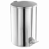 Ведро для мусора с педалью, усиленное, ТИТАН, 10 л, кольцо под мешок, нержавеющая сталь, хром в Новокузнецке Ведро для мусора с педалью, усиленное, ТИТАН, 10 л, кольцо под мешок, нержавеющая сталь, хром в Новокузнецке